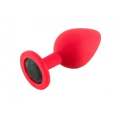 Анальная втулка красная с кристаллом Medium черный 8 см Анальная втулка красная с кристаллом Medium черный 8 см