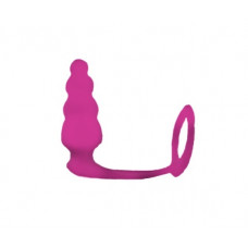 Анальная втулка с эрекционным кольцом розовая 10 см Анальная втулка с эрекционным кольцом розовая 10 см