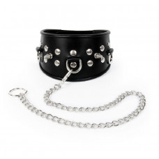 Ошейник с металлическими заклепками и шипами черный Ошейник с металлическими заклепками и шипами черный