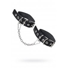 Оковы  BDSM из одного ремешка с люверсами натуральная кожа чёрные Оковы  BDSM из одного ремешка с люверсами натуральная кожа чёрные