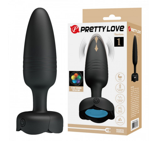 Анальная вибровтулка Pretty Love Tarion с поступательным движением и подсветкой