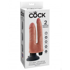 Двойной вибратор со съемной присоской Double Vibrating Double Penetrator телесный 20,3 см