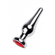 Анальная втулка конус серебро с красным кристаллом 11 см Анальная втулка конус серебро с красным кристаллом 11 см