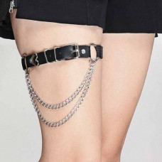 Подвязка на ногу Anklet necklace с цепью регулируемая черная Подвязка на ногу Anklet necklace с цепью регулируемая черная