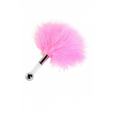Щекоталка с перьями маленькая розовая