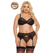 Комплект SoftLine Collection Marella бюстгальтер, стринги и пояс для чулок черный XXXL Комплект SoftLine Collection Marella бюстгальтер, стринги и пояс для чулок черный XXXL
