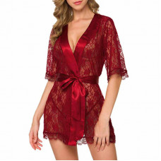 Пеньюар кружевной Daniela с трусиками бордовый S/M