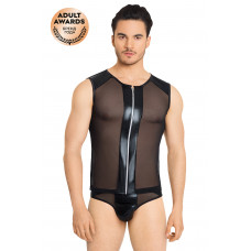 Костюм-сетка на молнии мужской SoftLine Collection майка трусы чёрный XL