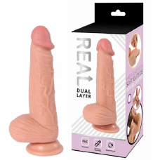 Реалистичный фаллоимитатор Real Dual Layer 14 см