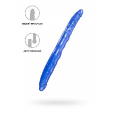 Двусторонний фаллоимитатор гелевый синий 28,5 см