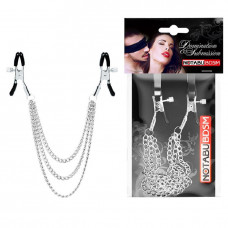 Зажимы на соски с тремя цепочками серебристый Зажимы на соски с тремя цепочками серебристый