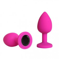 Анальная втулка фуксия с кристаллом Small черный 7 см Анальная втулка фуксия с кристаллом Small черный 7 см