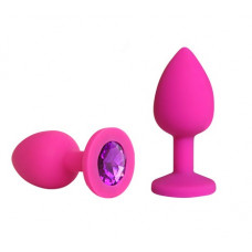 Анальная втулка фуксия с кристаллом Large фиолетовый 9,5 см Анальная втулка фуксия с кристаллом Large фиолетовый 9,5 см
