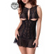 Комбинация Erolanta Lingerie Collection с открытой грудью черная 46-48