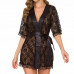 Пеньюар кружевной Daniela с трусиками черный S/M Пеньюар кружевной Daniela с трусиками черный S/M