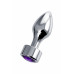 Анальная втулка с фиолетовым кристаллом Butt Plug Silver 9,5 см