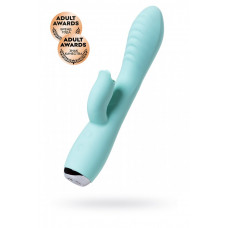 Вибратор с клиторальным стимулятором и язычком Milo мятный 20 см Вибратор с клиторальным стимулятором и язычком Milo мятный 20 см