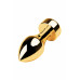 Анальная втулка с красным кристаллом Butt Plug Gold 7,5 см
