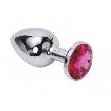 Анальная втулка с кристаллом Small розовый 7 см