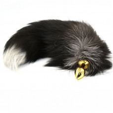 Анальная втулка с черным хвостом Small Gold 7 см Анальная втулка с черным хвостом Small Gold 7 см