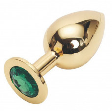 Анальная втулка с кристаллом Large Gold изумруд 9 см Анальная втулка с кристаллом Large Gold изумруд 9 см