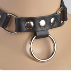 Чокер Sitabella с клепками и кольцом чёрный