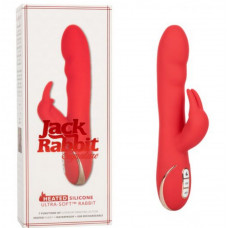 Вибромассажер кролик Jack Rabbit Heated Silicone Ultra Soft красный 21,5 см