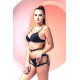 Гартеры с бабочкой Agatha кожа черный M/L