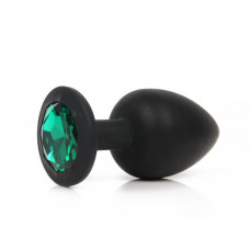 Анальная втулка черная с кристаллом Small изумрудный 7 см Анальная втулка черная с кристаллом Small изумрудный 7 см