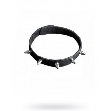 Ошейник с шипами Sitabella черный кожа